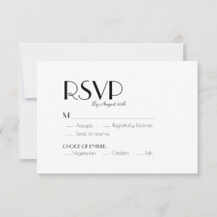 Minimalistisch Modernes Art Déco RSVP Karte
