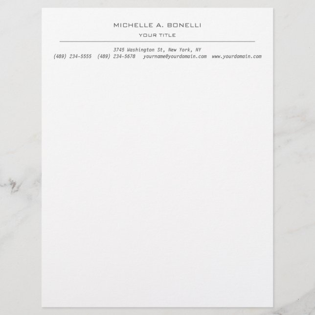 Minimalistisch Modernes Berufliches Schlicht Briefbogen (Vorderseite)
