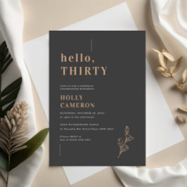 Minimalistisch Modernes Blattwerk 30. Geburtstag Einladung