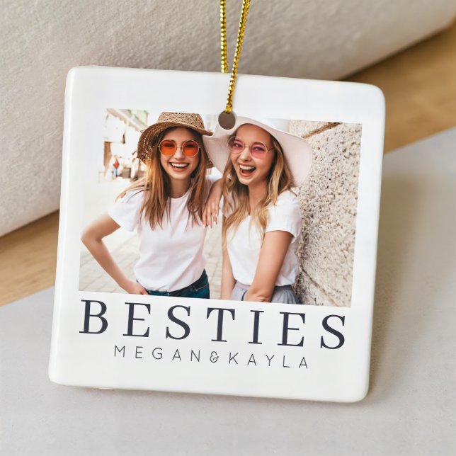 Minimalistisch Modernes Chic Best Friends BESTE FR Keramikornament (Von Creator hochgeladen)