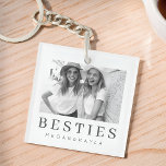 Minimalistisch Modernes Chic Best Friends BESTE FR Schlüsselanhänger<br><div class="desc">Design setzt sich aus lustiger und spielerischer Typografie mit Sans Serif und Serif Schriftart zusammen. Fügen Sie ein benutzerdefiniertes Foto hinzu.</div>