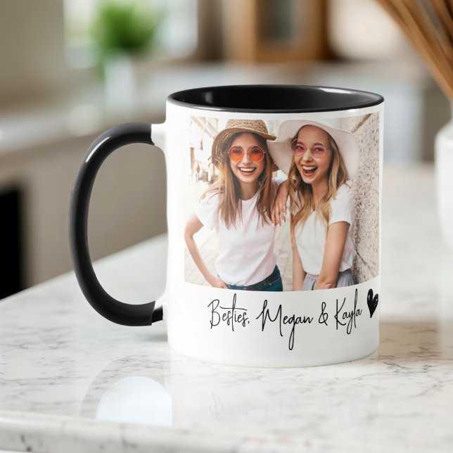 Minimalistisch Modernes Chic Best Friends BESTE FR Tasse (Von Creator hochgeladen)