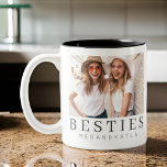 Minimalistisch Modernes Chic Best Friends BESTE FR Zweifarbige Tasse<br><div class="desc">Design setzt sich aus lustiger und spielerischer Typografie mit Sans Serif und Serif Schriftart zusammen. Fügen Sie ein benutzerdefiniertes Foto hinzu.</div>