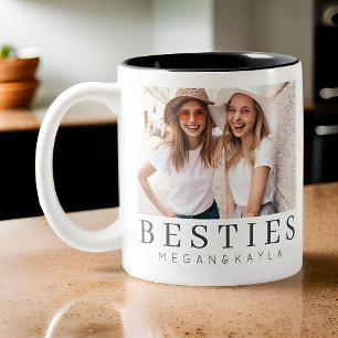 Minimalistisch Modernes Chic Best Friends BESTE FR Zweifarbige Tasse