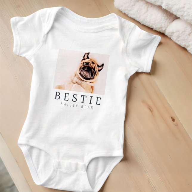 Minimalistisch Modernes Chic Pet Bestie BESTE FREU Baby Strampler (Von Creator hochgeladen)