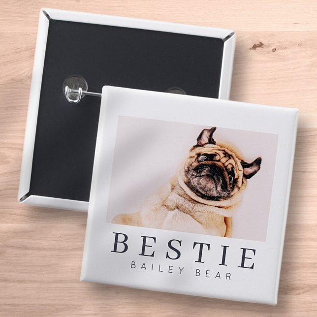 Minimalistisch Modernes Chic Pet Bestie BESTE FREU Button (Von Creator hochgeladen)