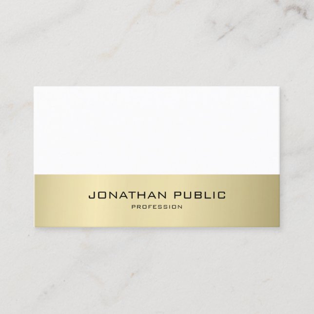 Minimalistisch modernes Design Gold Look Schlicht  Visitenkarte (Vorderseite)