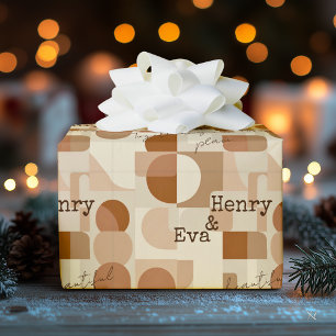 Minimalistisch modernes Design in warmen Beigetöne Geschenkpapier