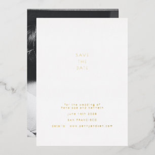 Minimalistisch Modernes Foto Elegantes Save the Da Folieneinladung