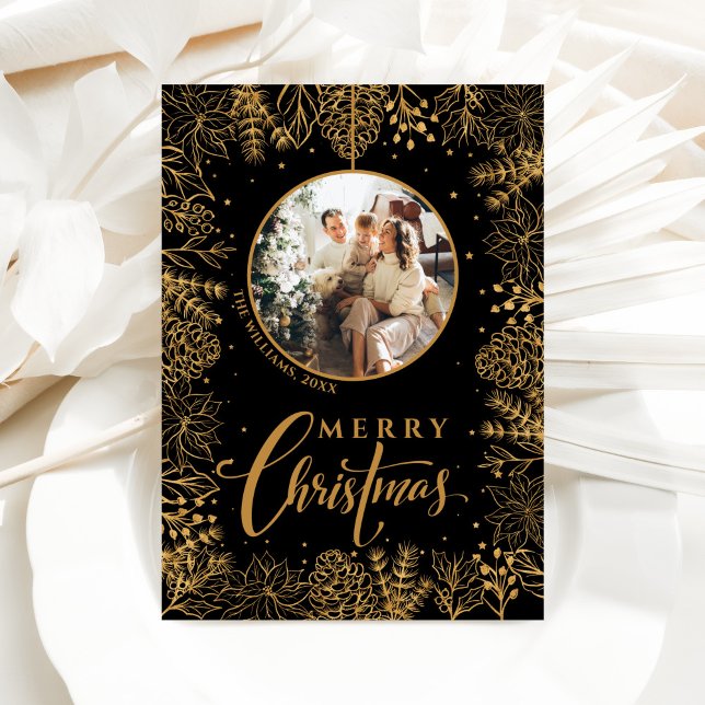 Minimalistisch Modernes Foto Weihnachten Schwarz (Von Creator hochgeladen)