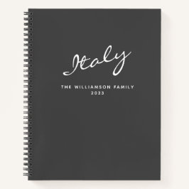 Minimalistisch Modernes Grau Personalisiert Travel Notizbuch