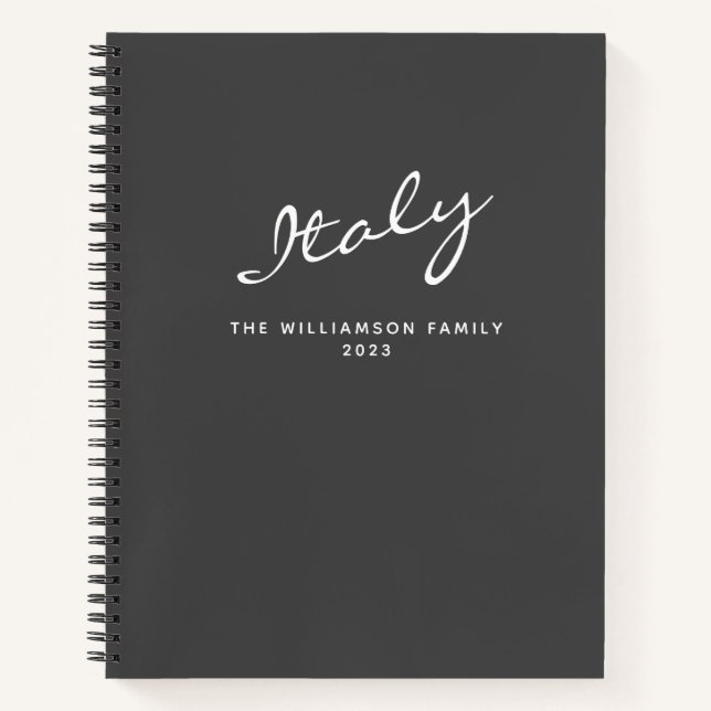 Minimalistisch Modernes Grau Personalisiert Travel Notizbuch (Vorderseite)