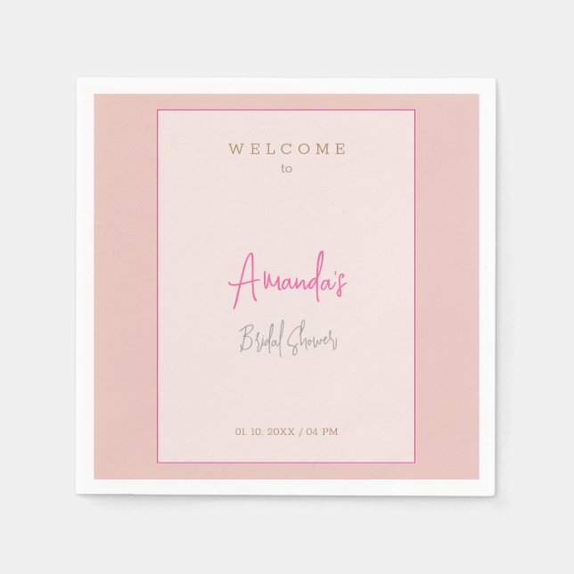 Minimalistisch Modernes Niedliches Brautparty Serviette (Vorderseite)