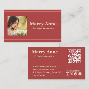 Minimalistisch Modernes Rosa Rose Florist Elegante Visitenkarte
