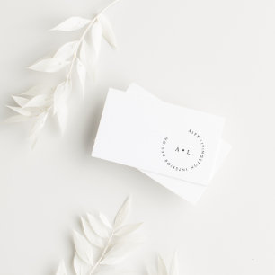 Minimalistisch Modernes Schwarz-weißes Circle Mono Visitenkarte