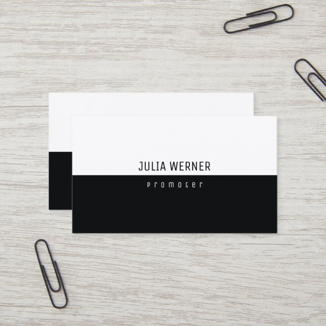 Minimalistisch Modernes Schwarzweiß-Promoter Visitenkarte (Vorderseite/Rückseite Beispiel)