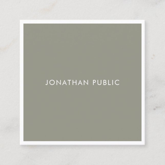 Minimalistisch Modernes Template elegant Beruflich Quadratische Visitenkarte (Vorderseite)