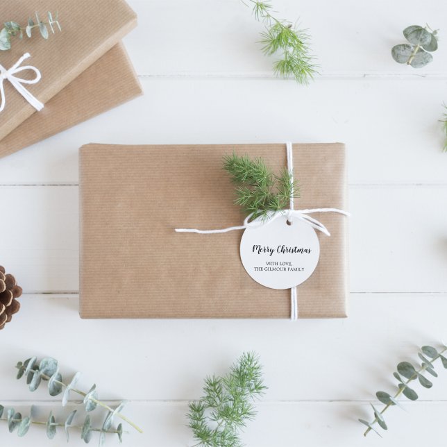 Minimalistisch Modernes Weihnachtsgeschenk Runder Aufkleber (Von Creator hochgeladen)