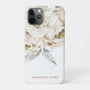 Minimalistisch Modernes Weißes Peonie-Gebirge Case-Mate iPhone Hülle