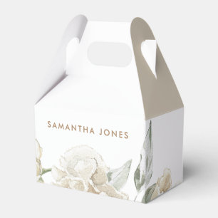 Minimalistisch Modernes Weißes Peonie-Gebirge Geschenkschachtel