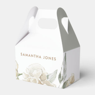 Minimalistisch Modernes Weißes Peonie-Gebirge Geschenkschachtel
