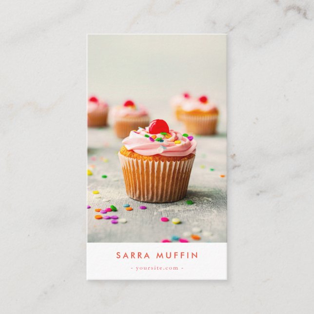 Minimalistisch Muffin Cupcake Bäckerei Patisserie  Visitenkarte (Vorderseite)