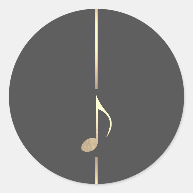 Minimalistisch Music Gold Achte Note Aufkleber (Vorderseite)