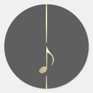 Minimalistisch Music Gold Achte Notizaufkleber Runder Aufkleber