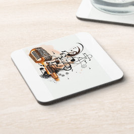 Minimalistisch Music Vibes - Black&White Pencil Sk Getränkeuntersetzer