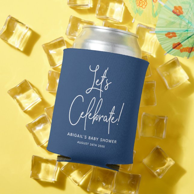 Minimalistisch Navy Blue Baby Dusche kann kühler Dosenkühler (In Situ Sommer)