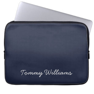Minimalistisch Navy Blue Beruflich Simple Laptopschutzhülle