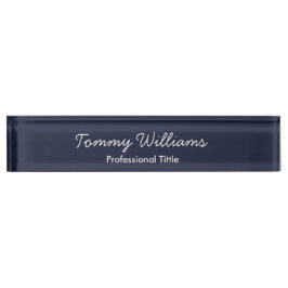 Minimalistisch Navy Blue Beruflich Simple Namensplakette