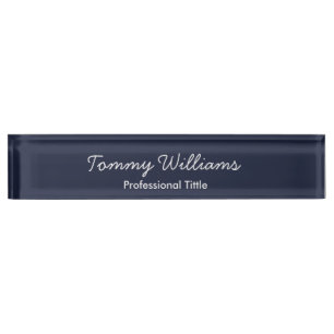 Minimalistisch Navy Blue Beruflich Simple Namensplakette