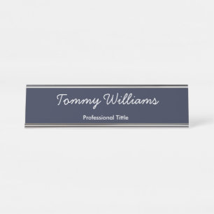 Minimalistisch Navy Blue Beruflich Simple Schreibtischnamensplakette