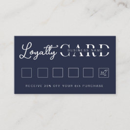 Minimalistisch Navy Blue Initialskript Treuekarte