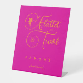 Minimalistisch Neon Pink Fairy Geburtstagsparty Fa Sockelschild