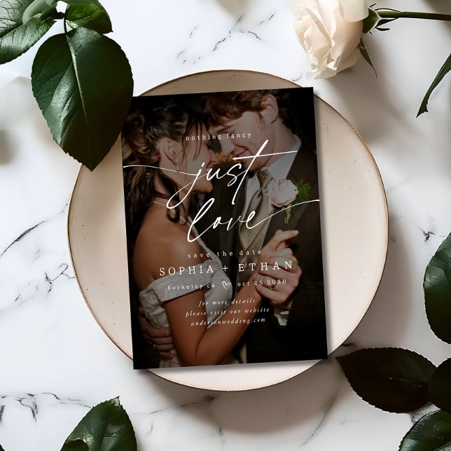 Minimalistisch Nichts Extravagant nur Liebe Foto O Save The Date (Von Creator hochgeladen)