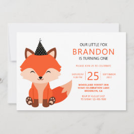 Minimalistisch Niedlicher Little Fox Zigzag Geburt Einladung