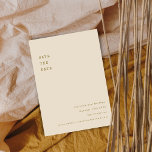 Minimalistisch Ochre Retro Schreibmaschine Schrift Save The Date<br><div class="desc">Minimalistische Ochre Retro Schreibmaschine Typografie Hochzeit Sichern Sie das Datum</div>