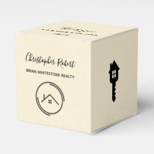 Minimalistisch Off White Real Anwesen Geschenkschachtel