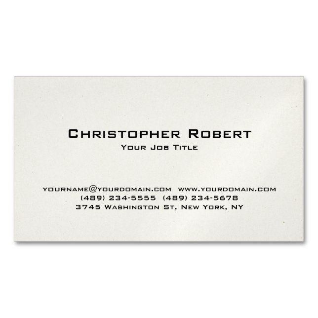 Minimalistisch Off White Real Anwesen Magnetische Visitenkarte (Vorderseite)