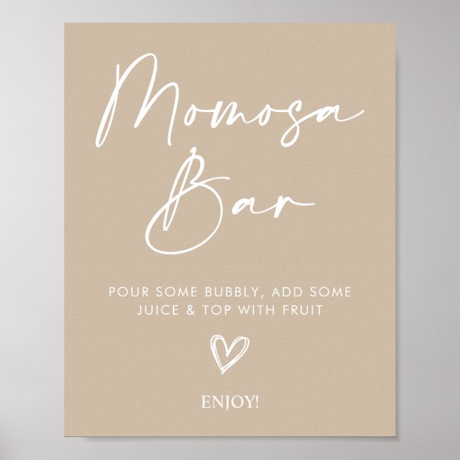 Minimalistisch Oh Baby Dusche Momosa Bar Schild Po (Vorne)