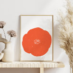 Minimalistisch Orange Blume Kunst Zeichnend Poster<br><div class="desc">Eine helle und kühn übergroße Blume zeichnend in einer unterhaltsamen Mandarine Orange.</div>