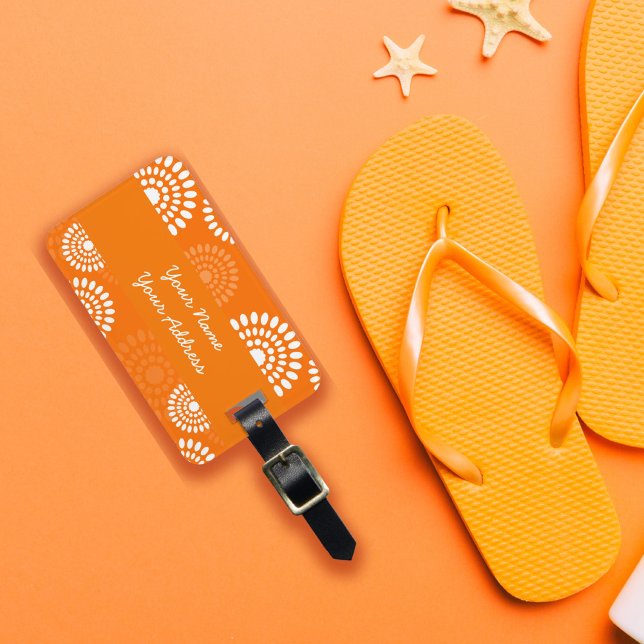 Minimalistisch Orange Daisy Modernes, einfaches un Gepäckanhänger (Von Creator hochgeladen)