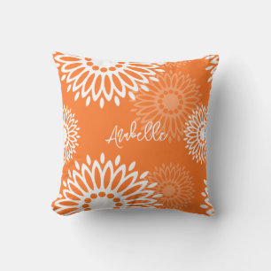 Minimalistisch Orange Mandala Geometric Floral Nam Kissen