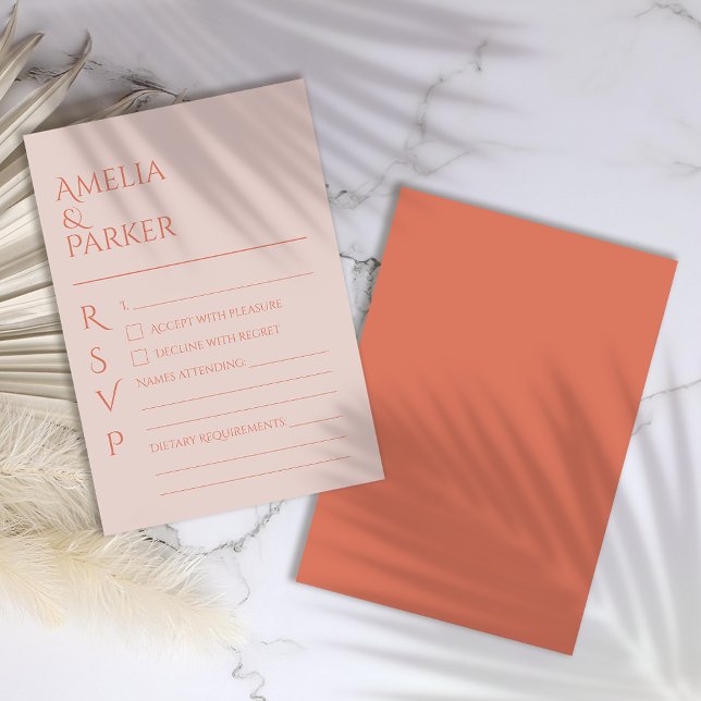 Minimalistisch Orange Wedding RSVP (Von Creator hochgeladen)