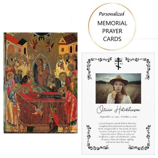 Minimalistisch-orthodoxe Christlich-Gedenkkarte Platzkarte (Von Creator hochgeladen)