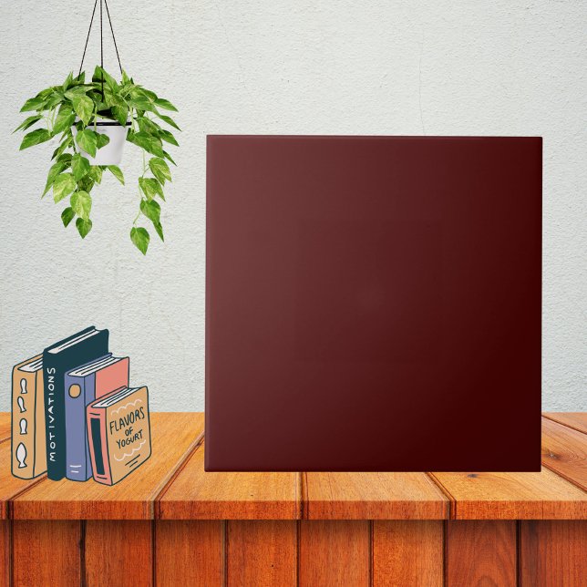 Minimalistisch Oxblood Wein Schlichte Weihnachtsfa Fliese (Von Creator hochgeladen)