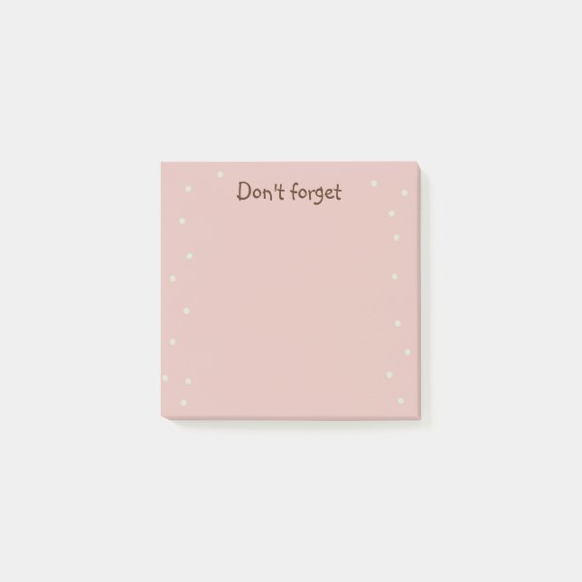 Minimalistisch Pale Pink Vergessen Sie nicht Post-it Klebezettel (Vorderseite)