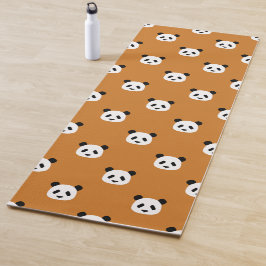 Minimalistisch Panda Pattern - Ochre Orange Yogamatte